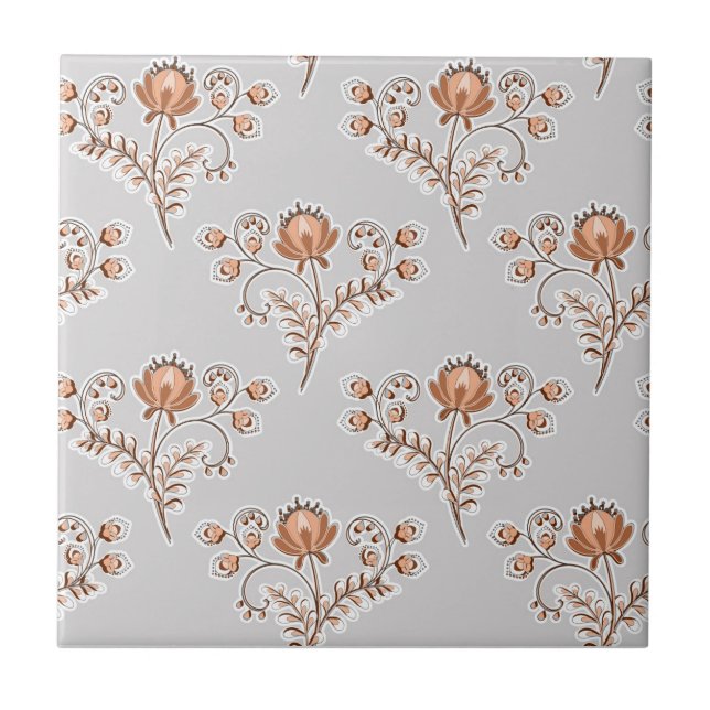 Blumenblockdruck. Fliese (Vorderseite)