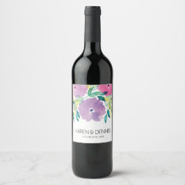 Blumenblossom Hochzeitwein Weinetikett