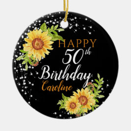 Blumenblume 50. Geburtstag Sonnenblume Keramik Ornament