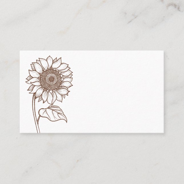 Blumenblume Blume Braun Country Hochzeit Platzkarte (Vorderseite)