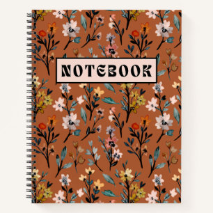 Blumenblume Erde Tone Spirale Notebook Notizbuch
