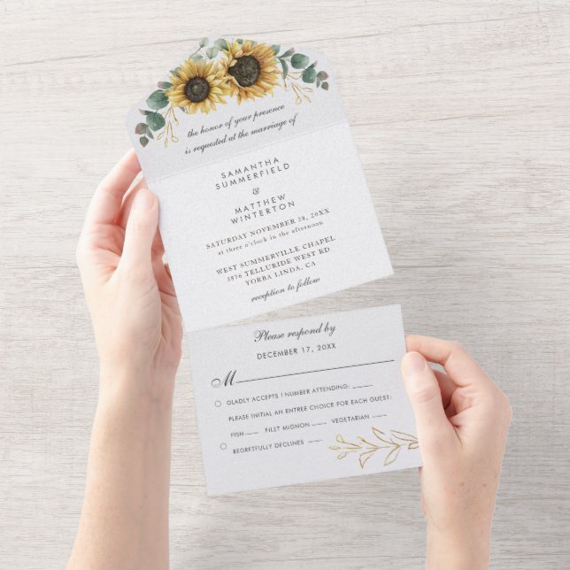 Blumenblume Eukalyptus Grüne Hochzeit All In One Einladung (Abreißen)