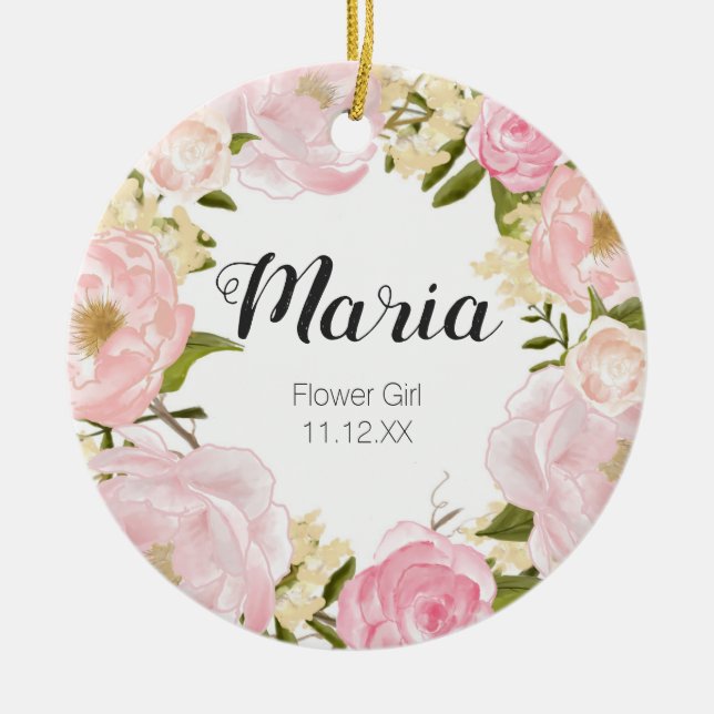 Blumenblume Girl Keramik Ornament (Vorne)