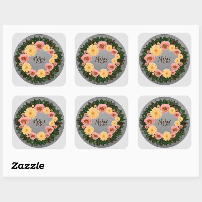 Blumenblumen-Blumenkoffer Quadratischer Aufkleber (Blatt)