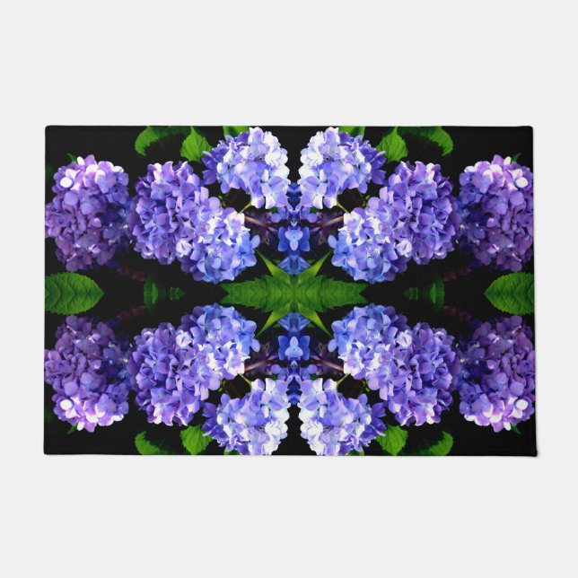 Blumenblumen, Blütenblüten, Hydrangeas Fußmatte (Vorderseite)