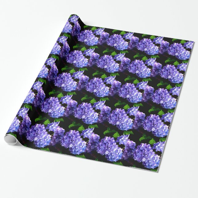 Blumenblumen, Blütenblüten, Hydrangeas Geschenkpapier (Ungerollt)
