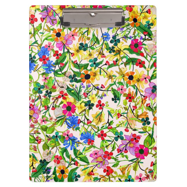 BlumenBlumen des niedlichen bunten Frühlinges Klemmbrett (Vorderseite)