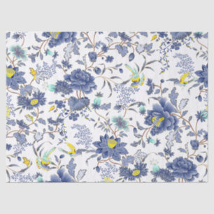 Blumenblumen Gelbes Vogelgezwirnpapier Seidenpapier