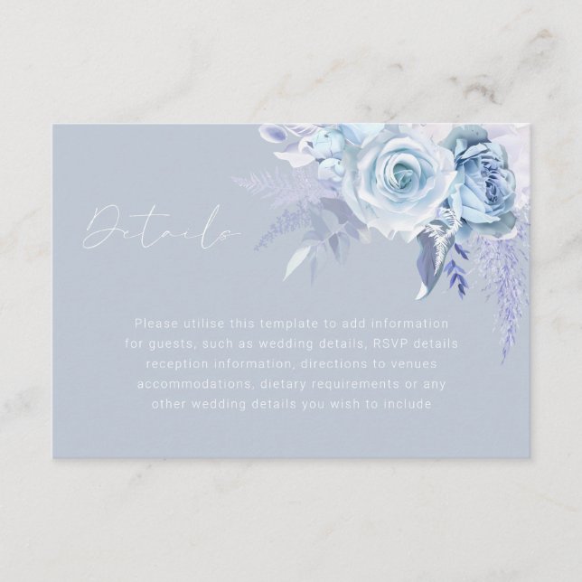 Blumenblumen Hochzeitsempfang Details Begleitkarte (Vorderseite)