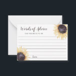 Blumenblumen Hochzeitsratgeber Karten<br><div class="desc">Fügen Sie Hochzeitsfeiern und Brautpartys eine besondere Touch mit diesen ausgekleideten Ratschlägen hinzu,  die eine Aquarellzeichnung der wunderschönen Sonnenblumenblüten in Gelb und Braun enthalten.</div>