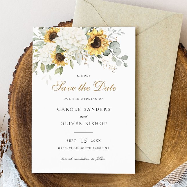 Blumenblumen Hydrangea Hochzeit Rett Datum Einladung (Von Creator hochgeladen)