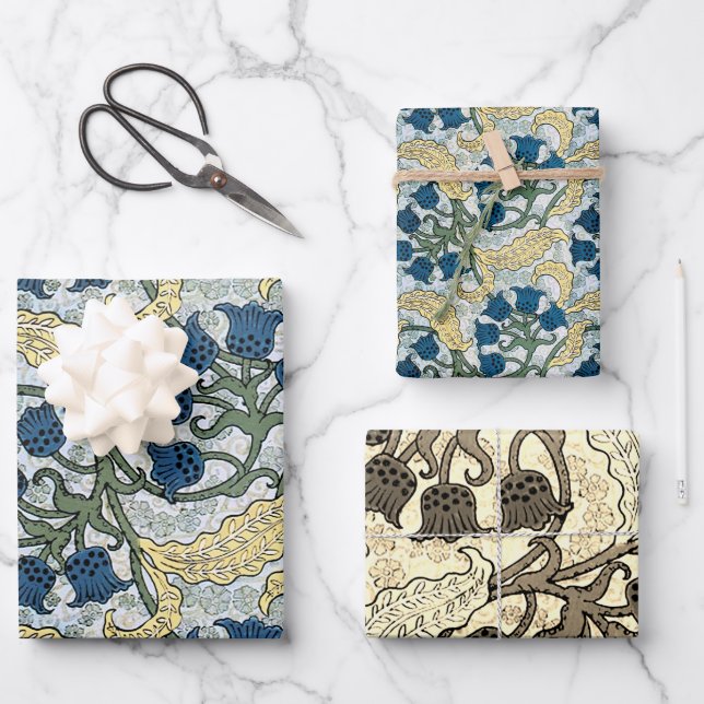 Blumenblumen Lily Valley Wiederholung Geschenkpapier Set (Vorderseite)