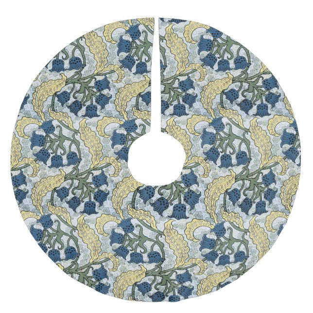 Blumenblumen Lily Valley Wiederholung Polyester Weihnachtsbaumdecke (Vorderseite)