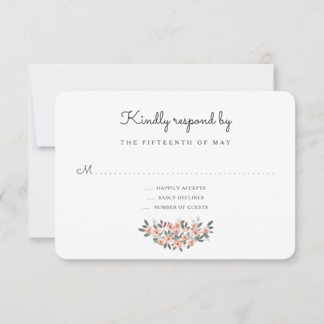 Blumenblush Wedding Suite Response-UAWG RSVP Karte (Vorderseite)