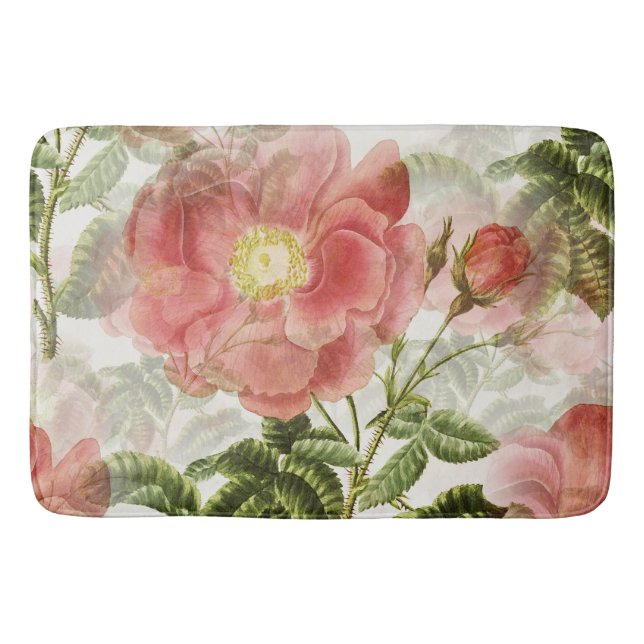 Blumenblüte Blütenblüte Vintage Badematte (Vorderseite)