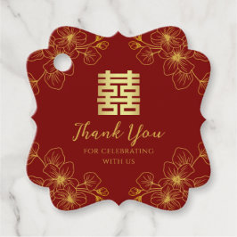 Blumenblüte Chinesische Hochzeit danke Geschenkanhänger