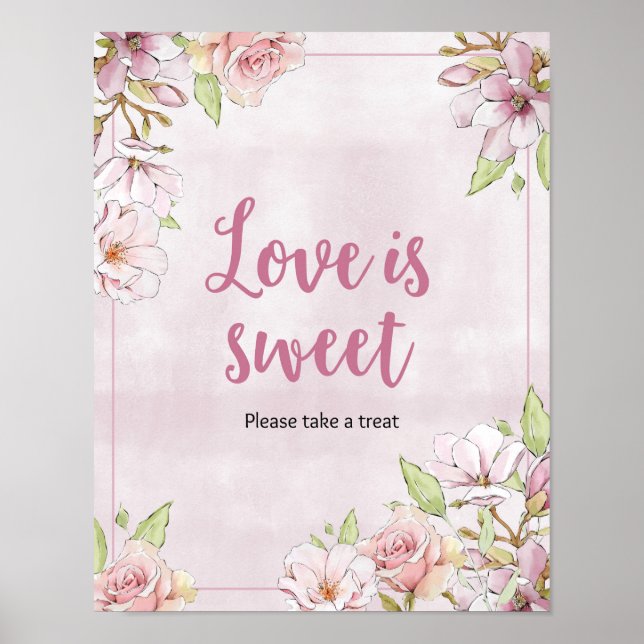 Blumenblüte Liebe ist ein Party-Zeichen Poster (Vorne)