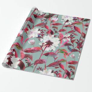 Blumenblüte. Wasserfarbene Blume nahtlos. Geschenkpapier