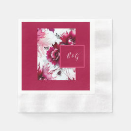 Blumenblüten abstrakte Rose Blüten Hochzeitsnapkin Serviette