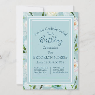 Blumenblüten im Sommer Geburtstag Einladung