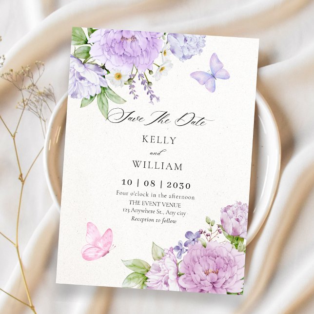 Blumenblüten Schmetterlinge Hochzeit Save The Date (Von Creator hochgeladen)