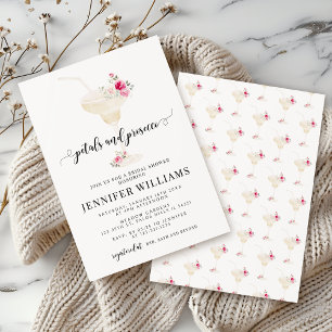 Blumenblüten und Prosecco Brautparty Einladung