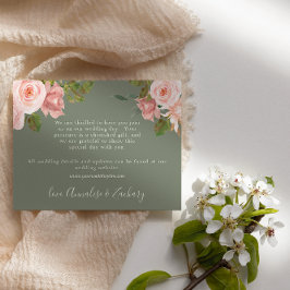 Blumenblütenkarte für die Hochzeitsnaehe Begleitkarte