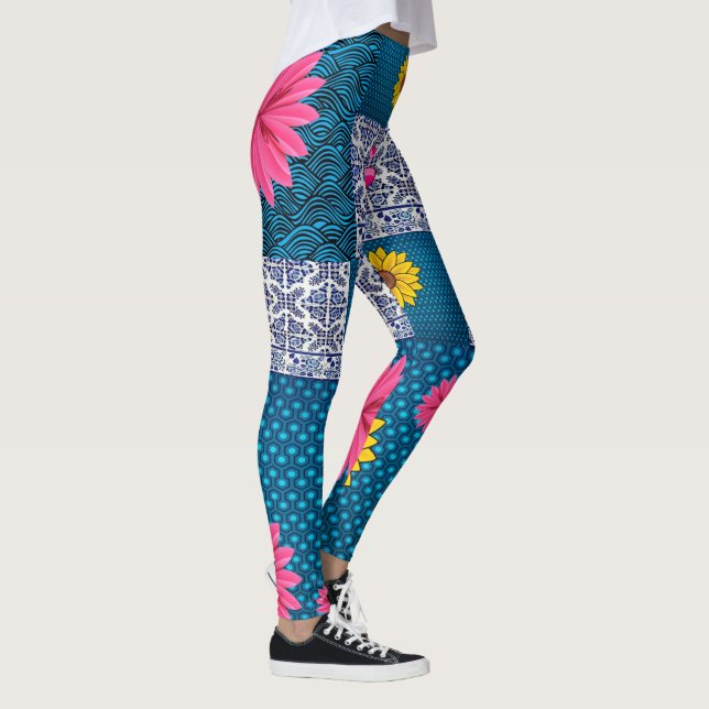 Blumenblütenlange Leggings (Rechts)