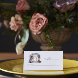 Blumenbogen Hochzeitswasser Platzkarte