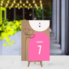 Blumenbögen Rosa Monogramm-Hochzeit Tischnummer