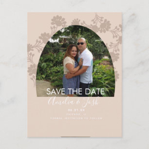 Blumenbogen Save the Date Foto Postkarte