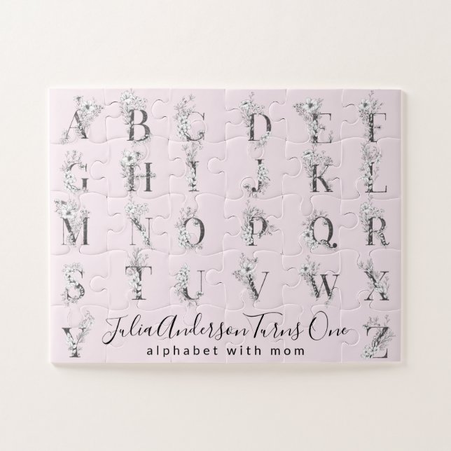 Blumenbotanischer Brief Alphabet Benutzerdefiniert (Horizontal)