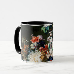 BLUMENBOUQUET IN EINER URNE IN SCHWARZ TASSE