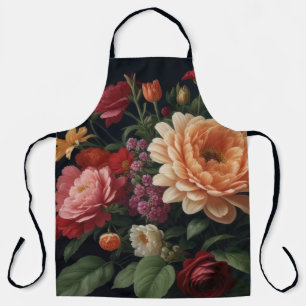 BlumenBouquet-Malerei auf dunklem Hintergrund Schürze