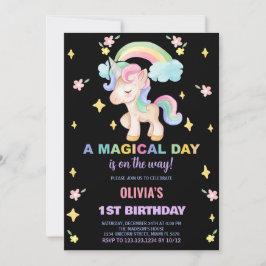 Blumenbows Unicorn Einladung zum Geburtstag