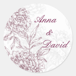 Blumenbräu Hochzeitsticker Siegel Roter Wein Runder Aufkleber