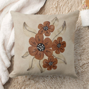 Blumenbraun und Tan-Kissen Kissen