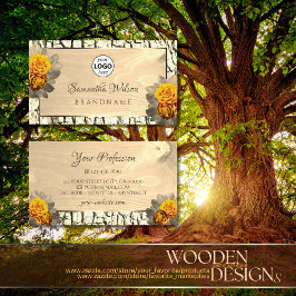 Blumenbraune Holzbaumbraue und Logo Visitenkarte