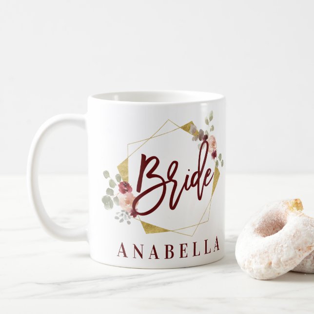 Blumenbraut bachelorette Brautparty-Tasse Kaffeetasse (Mit Donut)