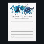 Blumenbridalen-Ratschläge für Schiffe und Weißwass Hinweiskarte<br><div class="desc">Navy Indigo und Weiß Blumen Brautparty Beratung für Bräunungskarten,  die schnell und einfach auf Ihre Event-Besonderheiten angepasst werden.</div>