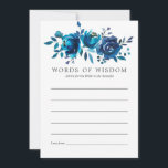 Blumenbridalen-Ratschläge für Schiffe und Weißwass Hinweiskarte<br><div class="desc">Navy Indigo und Weiß Blumen Brautparty Beratung für Bräunungskarten,  die schnell und einfach auf Ihre Event-Besonderheiten angepasst werden.</div>