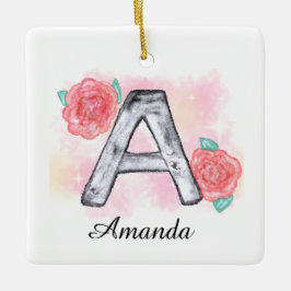 Blumenbrief A Keramikornament