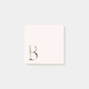 Blumenbrief "B" Monogramm Post-it Klebezettel
