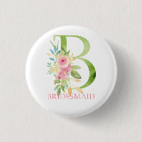 Blumenbrief B Wasserfarben Bridesmaid