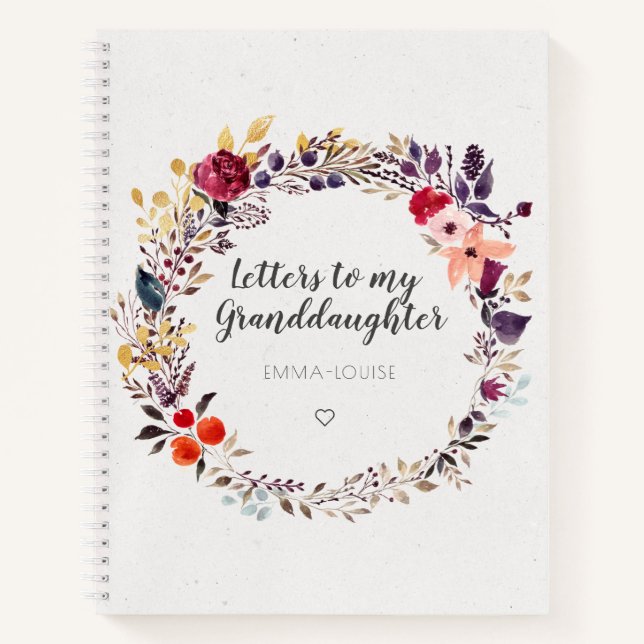 Blumenbriefe an meine Enkelin Keepake Notizbuch (Vorderseite)