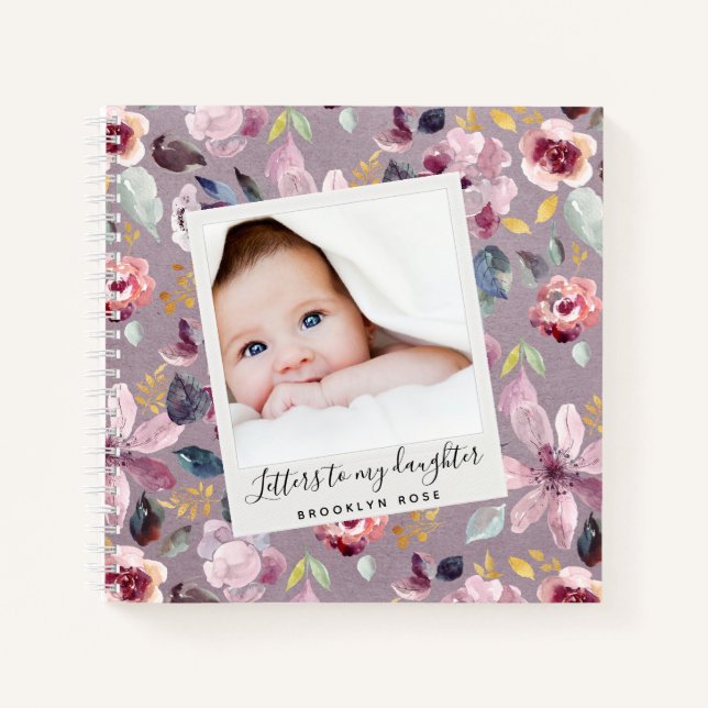 Blumenbriefe für mein Dauerkäpsel-Notebook Notizbuch (Vorderseite)