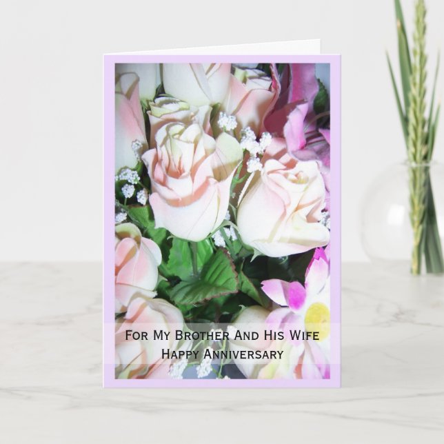 Blumenbrüder und Ehefrau Personalisierter Jahresta Karte (Vorderseite)