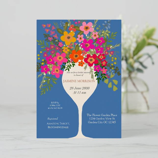 Blumenbrunch Brautparty Folieneinladung (Stehend vorne)