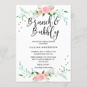 Blumenbrunch und Brautdusche Einladung