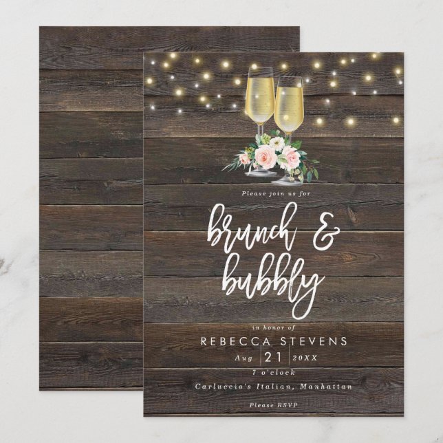 Blumenbrunch und Brautparty Einladung (Vorne/Hinten)